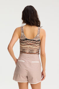Allison Bianca Tank- Terracotta-Hand In Pocket