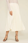 Lucy Paris Billie Pleated Skirt - Cream-Hand In Pocket