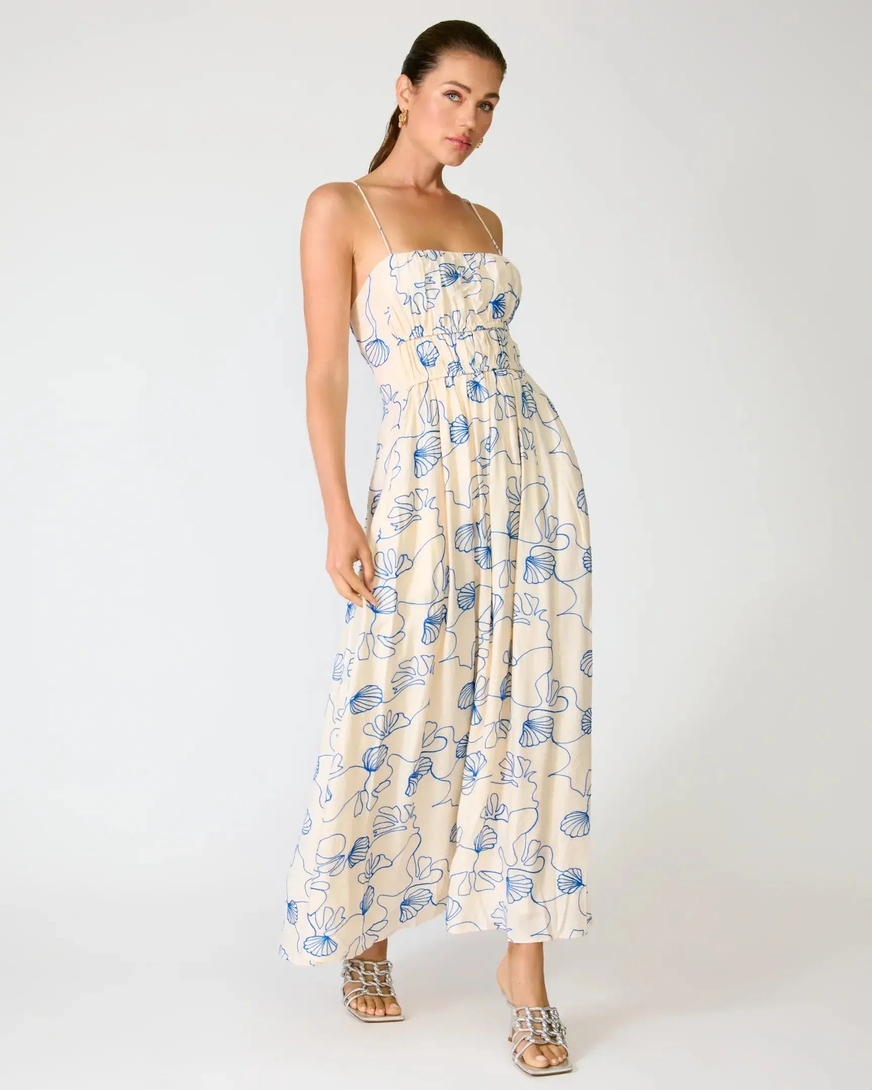 Line + Dot Mykonos Maxi Dress - Ivory-Hand In Pocket