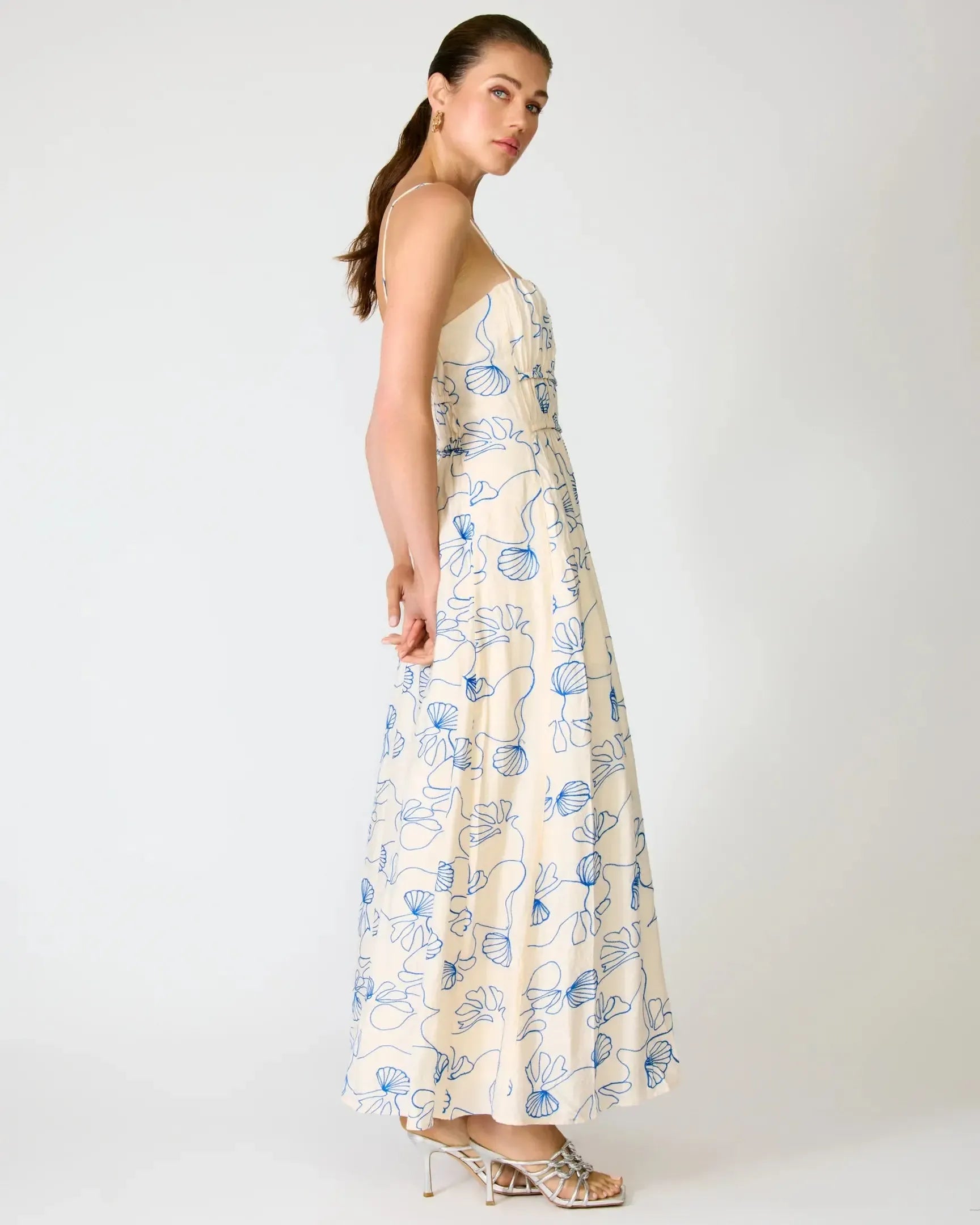 Line + Dot Mykonos Maxi Dress - Ivory-Hand In Pocket