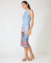Line + Dot Pernille Mesh Dress - Blue Multi-Hand In Pocket