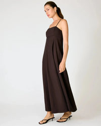 Line + Dot Hansen Dress - Dark Brown-Hand In Pocket