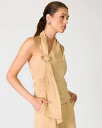 Line + Dot Lelio Top - Tan-Hand In Pocket