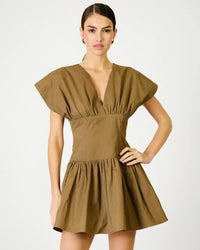 Line + Dot Hamish Mini Dress - Mocha-Hand In Pocket