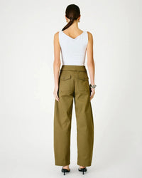 Line + Dot Anden Pants - Olive-Hand In Pocket