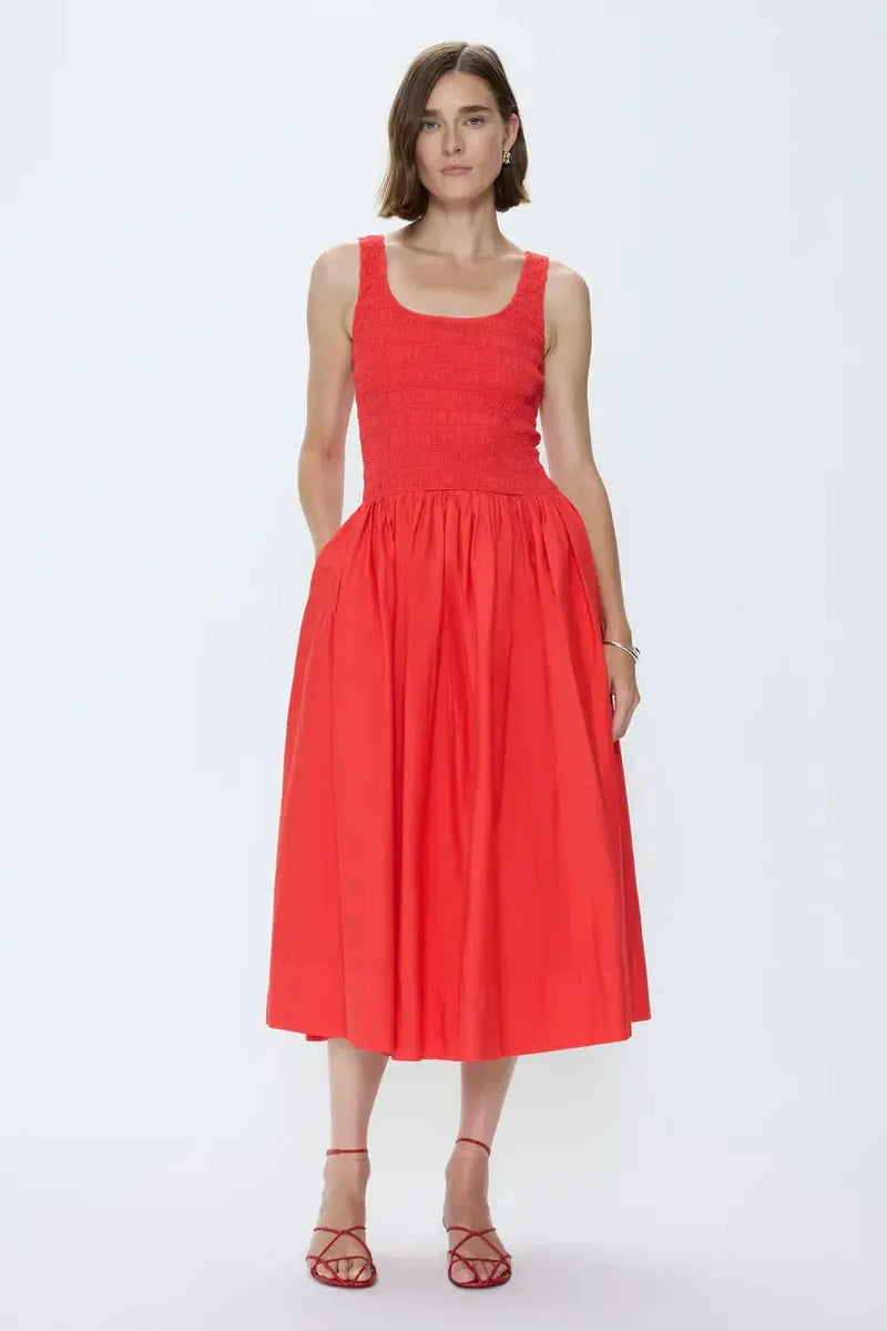 Pistola Alessia Dress - Maraschino-Hand In Pocket