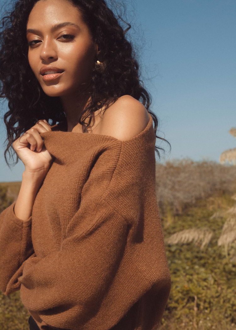Jodie Sweater - Brown-Hand In Pocket