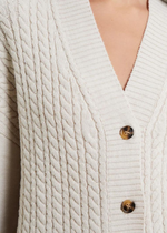 French Connection Babysoft Cable Knit Cardigan-Hand In Pocket