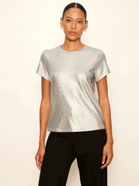 Sanctuary Shine Perfect Tee - Liquid Silver-Hand In Pocket
