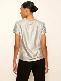 Sanctuary Shine Perfect Tee - Liquid Silver-Hand In Pocket
