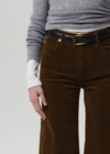 Citizens of Humanity Lyra Wide Leg Crop Pant in Corduroy - Manuka
