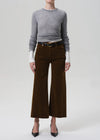 Citizens of Humanity Lyra Wide Leg Crop Pant in Corduroy - Manuka