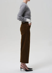Citizens of Humanity Lyra Wide Leg Crop Pant in Corduroy - Manuka