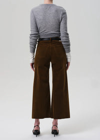 Citizens of Humanity Lyra Wide Leg Crop Pant in Corduroy - Manuka