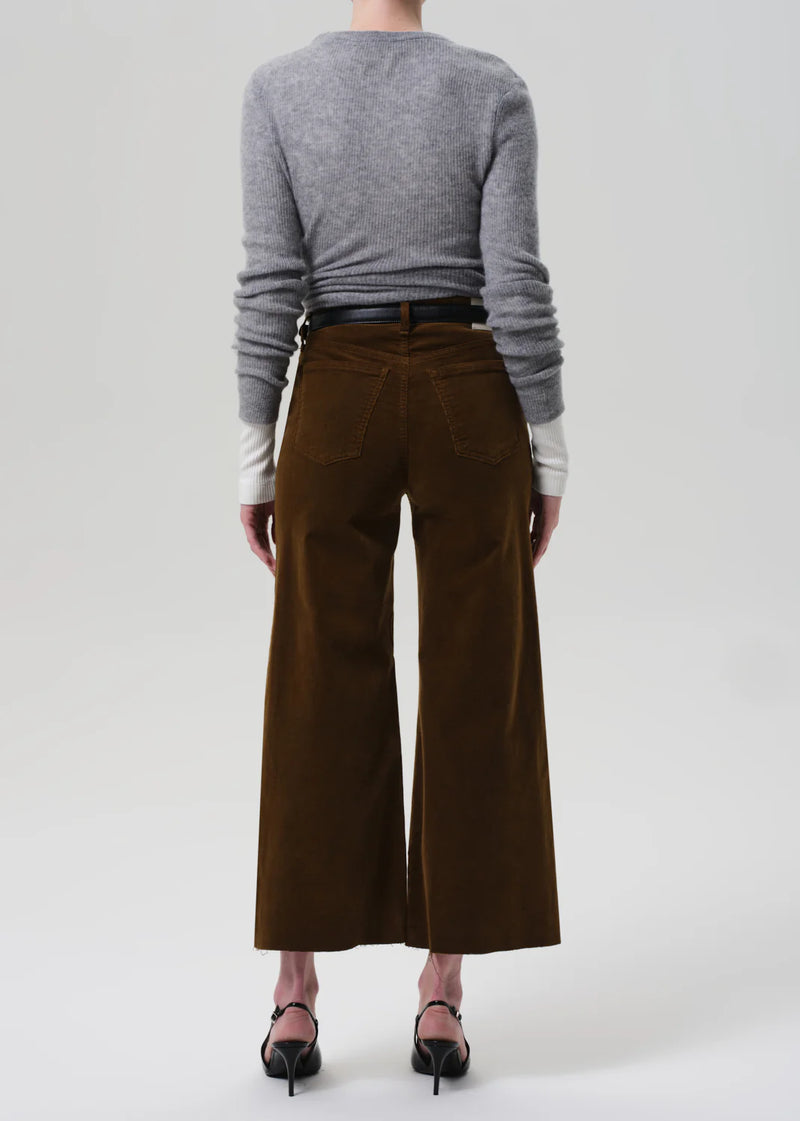 Citizens of Humanity Lyra Wide Leg Crop Pant in Corduroy - Manuka