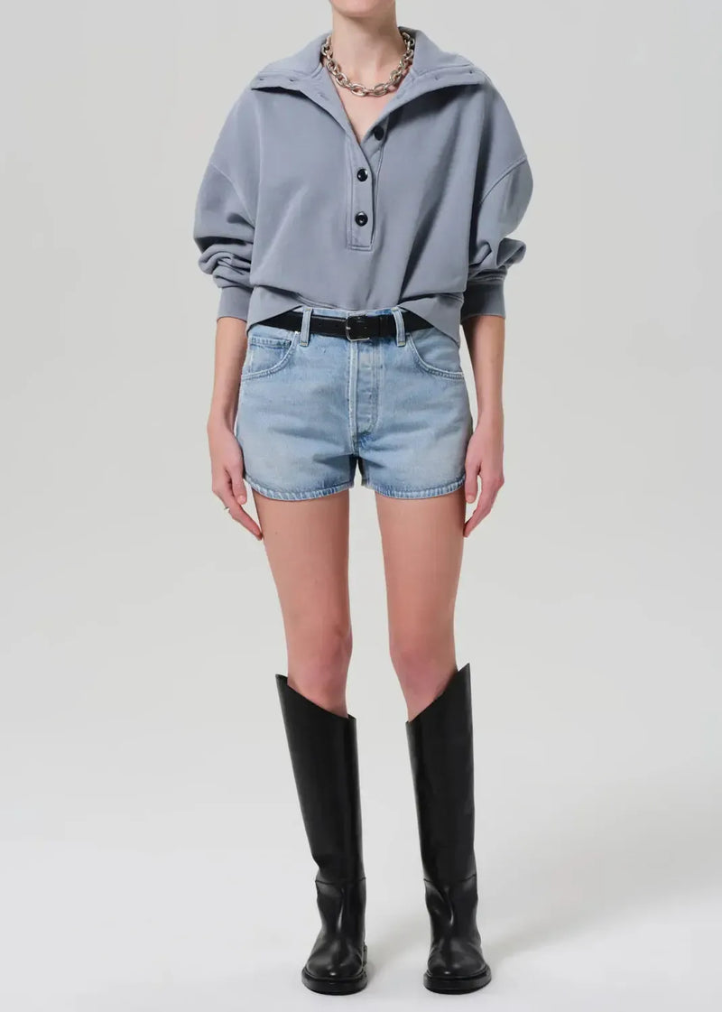 Citizens of Humanity Abita Curved Hem Short- Blaire-Hand In Pocket