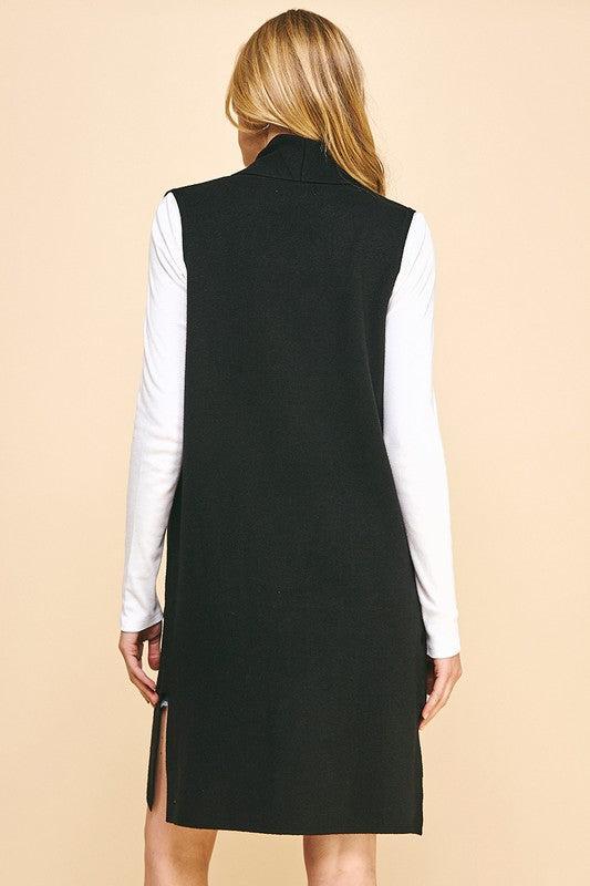 Francesca Sleeveless Vest - Black-Hand In Pocket