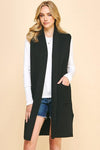 Francesca Sleeveless Vest - Black-Hand In Pocket
