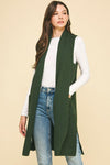 Francesca Sleeveless Vest - Pine Green-Hand In Pocket