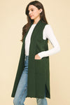 Francesca Sleeveless Vest - Pine Green-Hand In Pocket