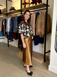 THML Holly Floral Sequin Top- Black-Hand In Pocket