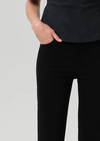 Citizens of Humanity Caia Straight Leg - Plush Black-Hand In Pocket