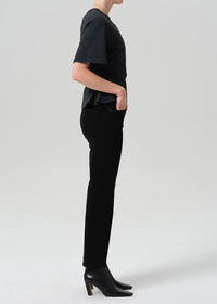 Citizens of Humanity Caia Straight Leg - Plush Black-Hand In Pocket