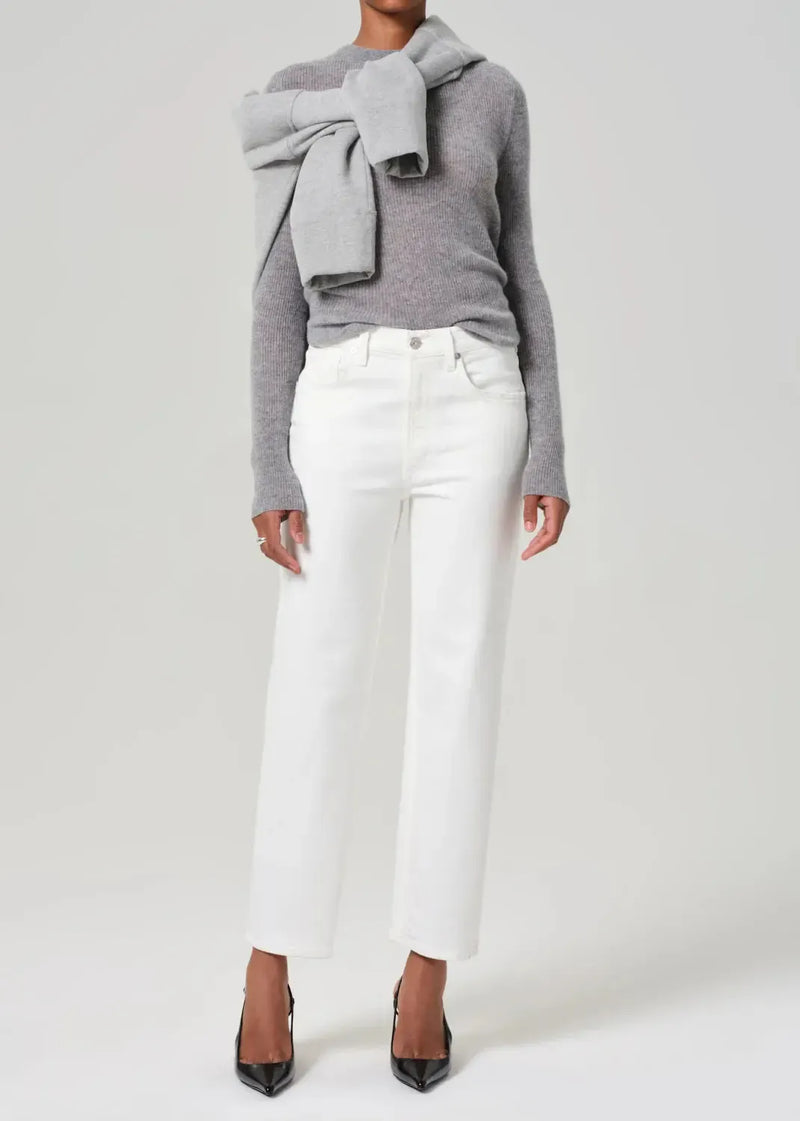 Citizens of Humanity Palma Straight Jean - Soft White-Hand In Pocket