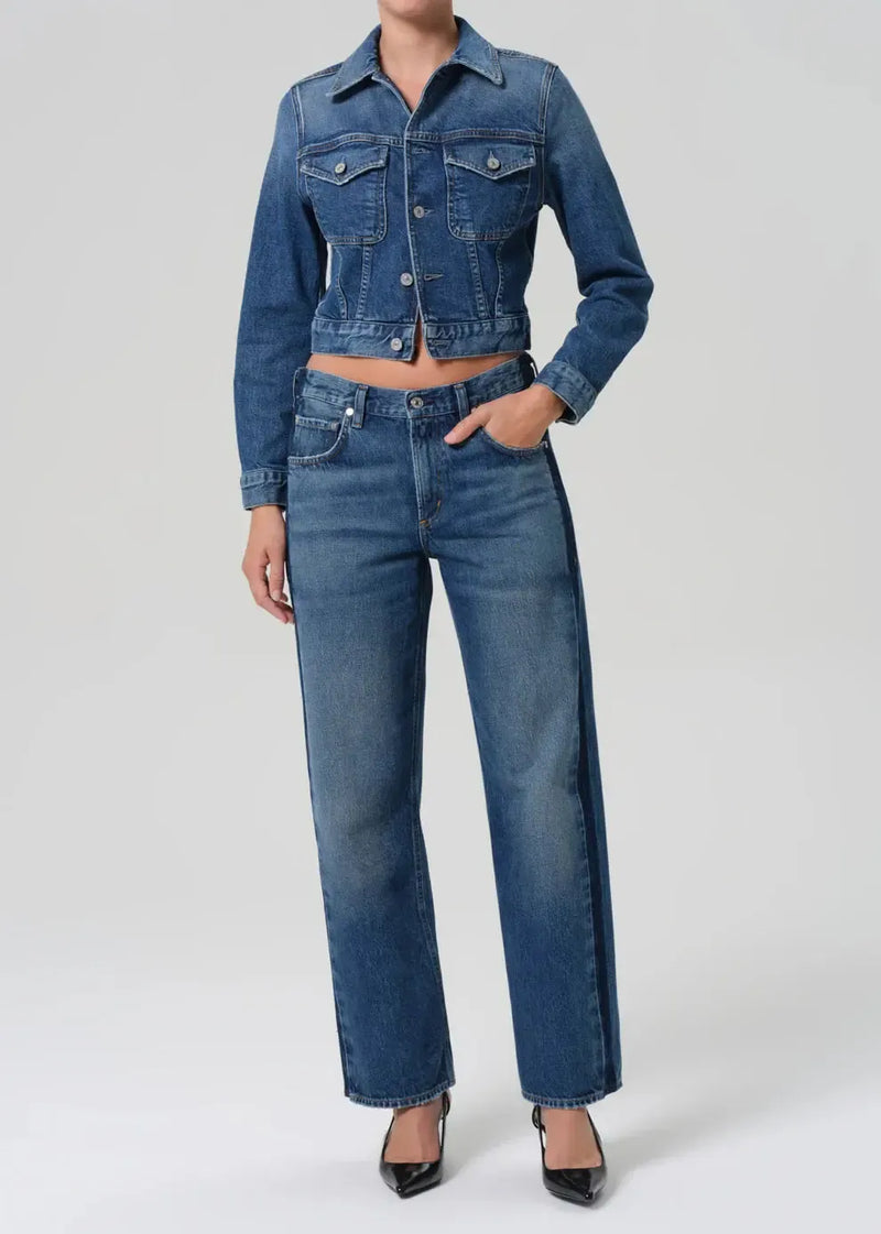 Citizens of Humanity Lindz Easy Straight w/ Tuxedo Stripe - Liro-Hand In Pocket