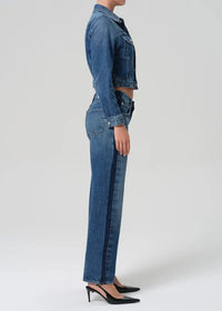 Citizens of Humanity Lindz Easy Straight w/ Tuxedo Stripe - Liro-Hand In Pocket