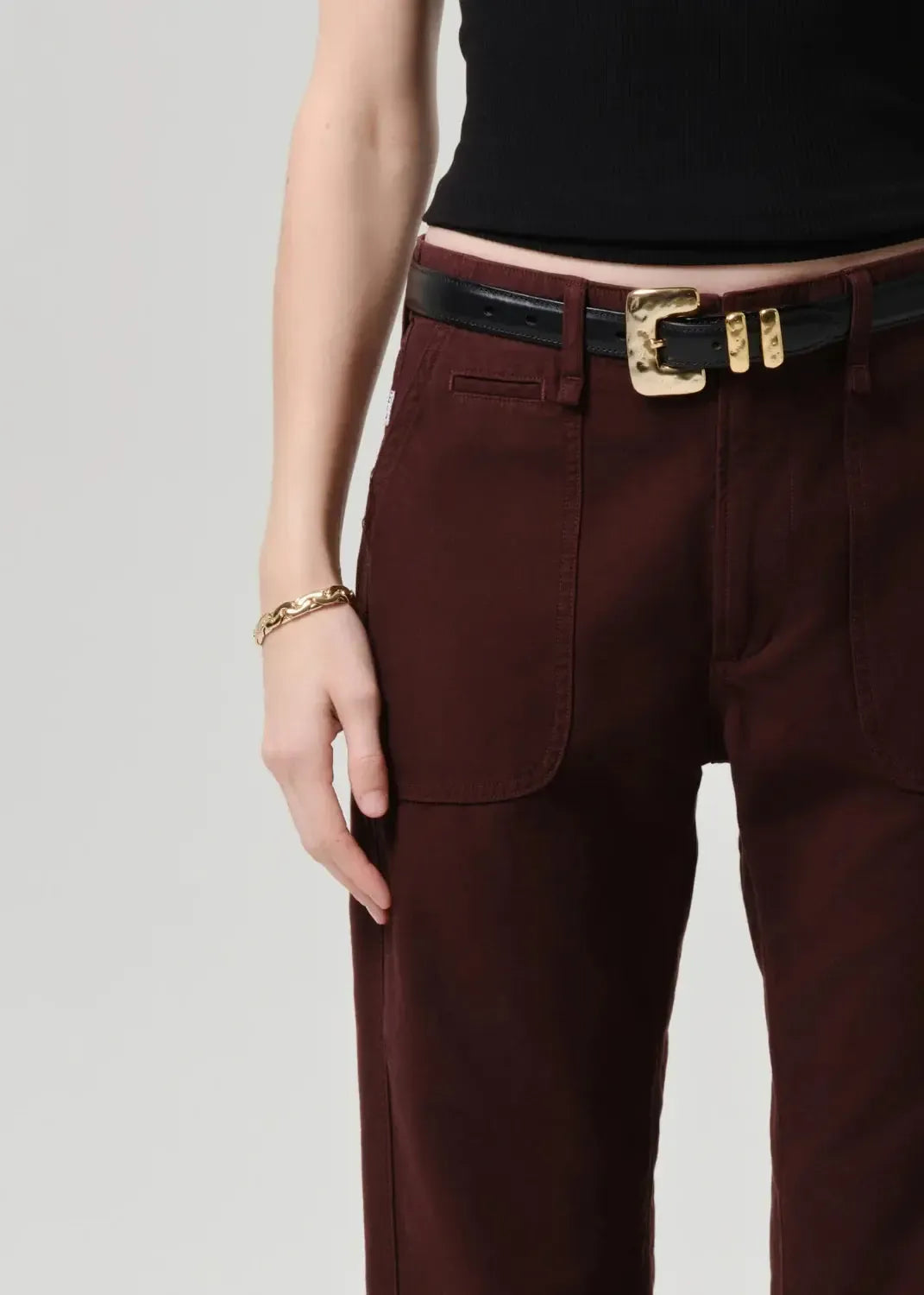 Citizens of Humanity Winslow Utility Pant - Mahogany-Hand In Pocket
