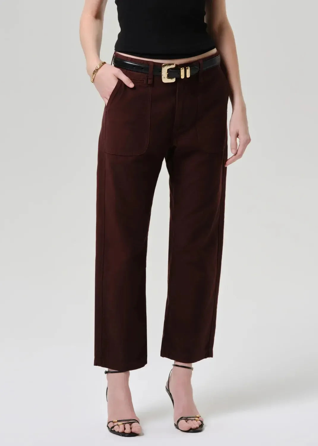 Citizens of Humanity Winslow Utility Pant - Mahogany-Hand In Pocket
