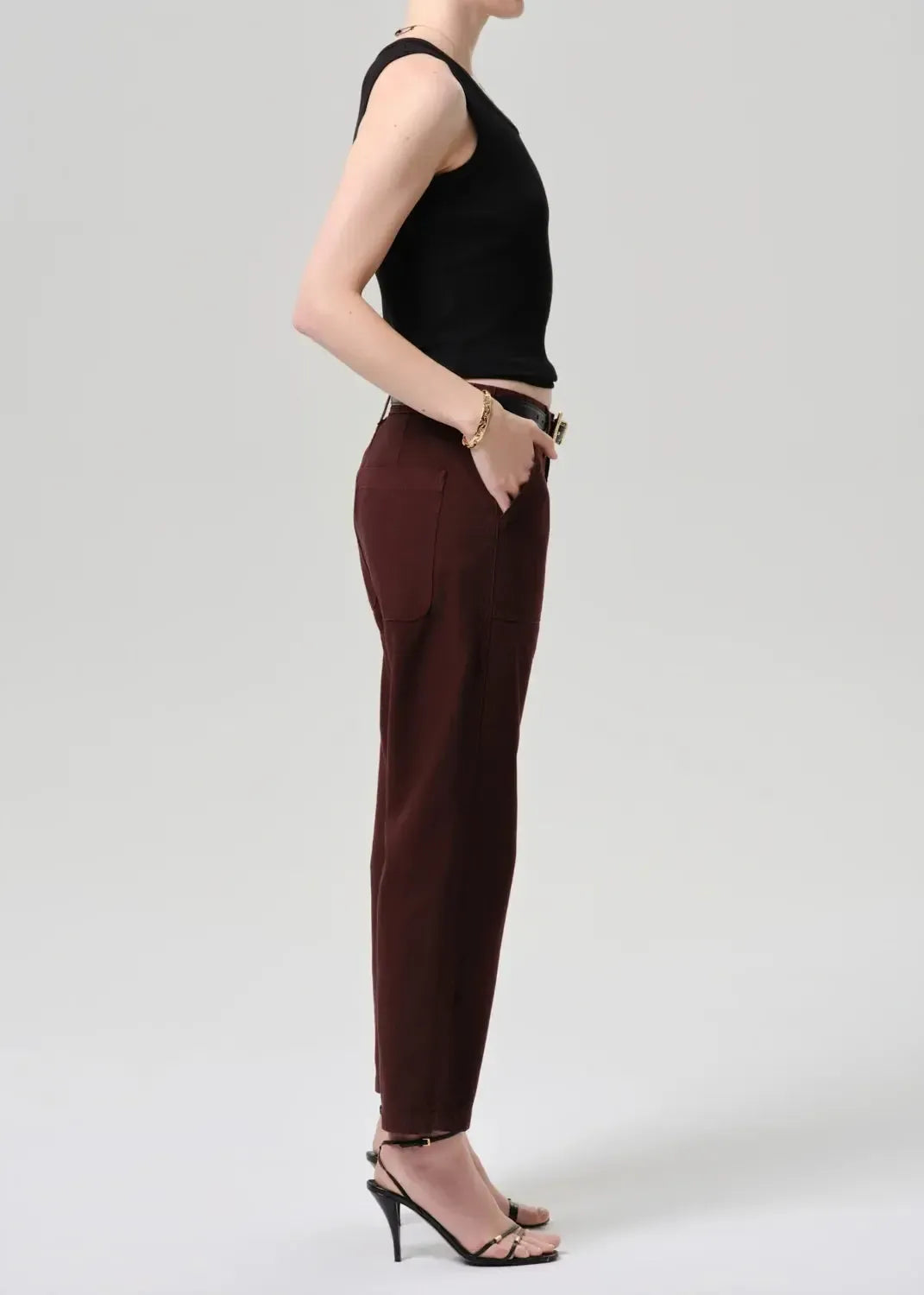 Citizens of Humanity Winslow Utility Pant - Mahogany-Hand In Pocket