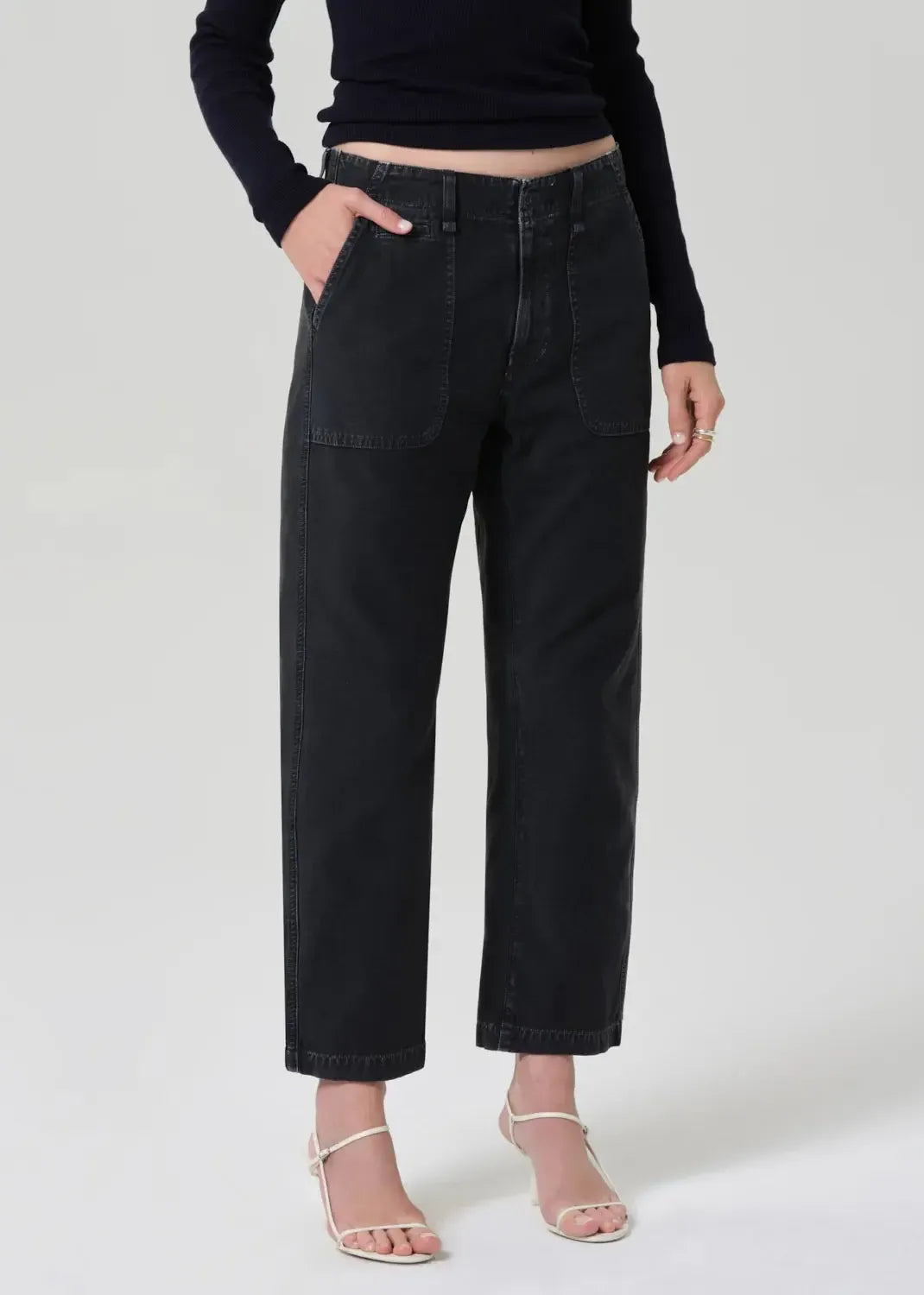Citizens of Humanity Winslow Utility Pant - Washed Black-Hand In Pocket