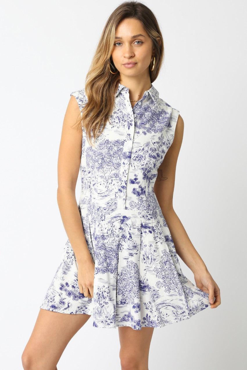 Genny Floral Dress- White/ Blue ***FINAL SALE*** – Hand In Pocket