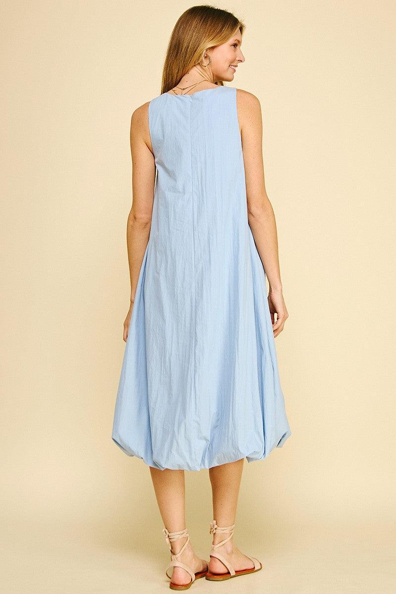 Sade Bubble Hem Dress Dress- Lt Blue-Hand In Pocket