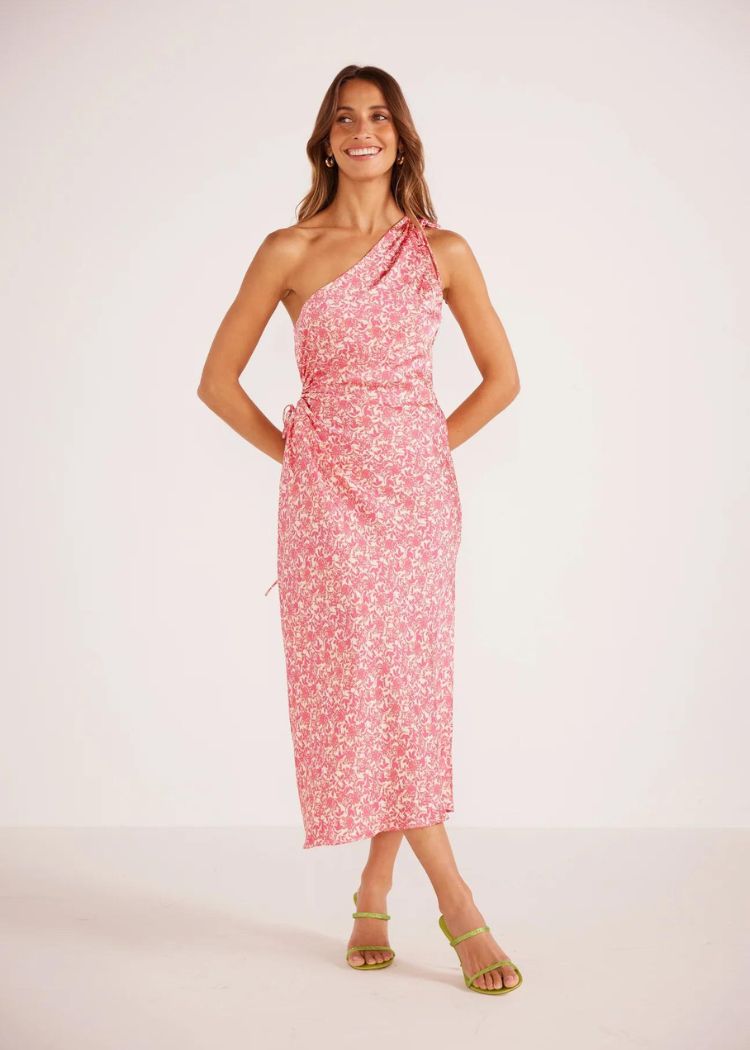 minkpink one shoulder dress MINKPINK Lumina One Shoulder Midi Dress