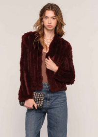 Heartloom Rosa Jacket- Merlot-Hand In Pocket
