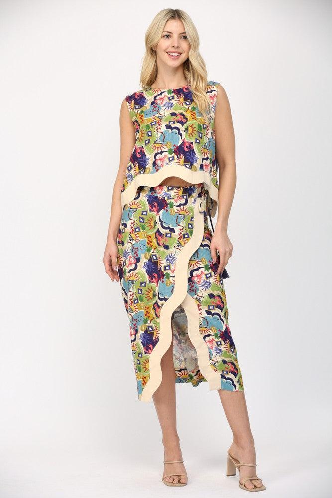Camila Wrap Skirt- Multi-Hand In Pocket