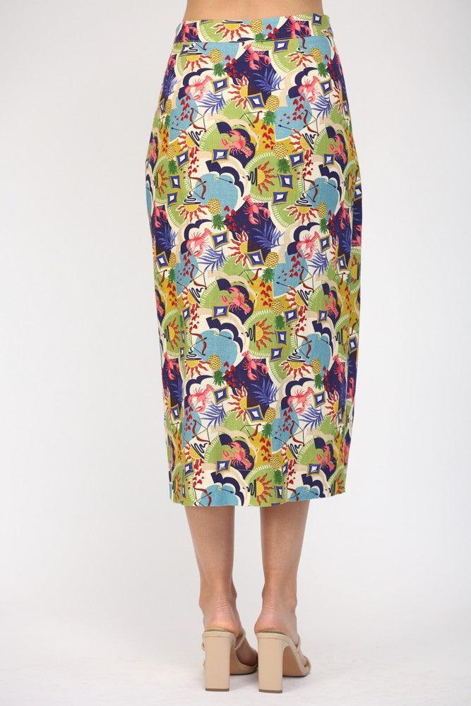 Camila Wrap Skirt- Multi-Hand In Pocket