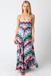 Elina Maxi Dress- Pink/Brown Multi-Hand In Pocket