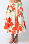 Lilly Floral Skirt- Nat. Orange-Hand In Pocket
