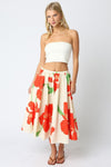Lilly Floral Skirt- Nat. Orange-Hand In Pocket