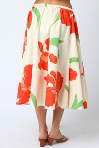 Lilly Floral Skirt- Nat. Orange-Hand In Pocket