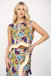 Sofia Printed Crop Top- Multi-Hand In Pocket