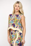 Sofia Printed Crop Top- Multi-Hand In Pocket