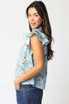 Joah Floral Shirt- Blue-Hand In Pocket