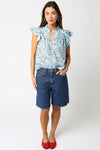 Joah Floral Shirt- Blue-Hand In Pocket