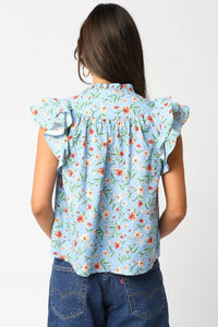 Joah Floral Shirt- Blue-Hand In Pocket