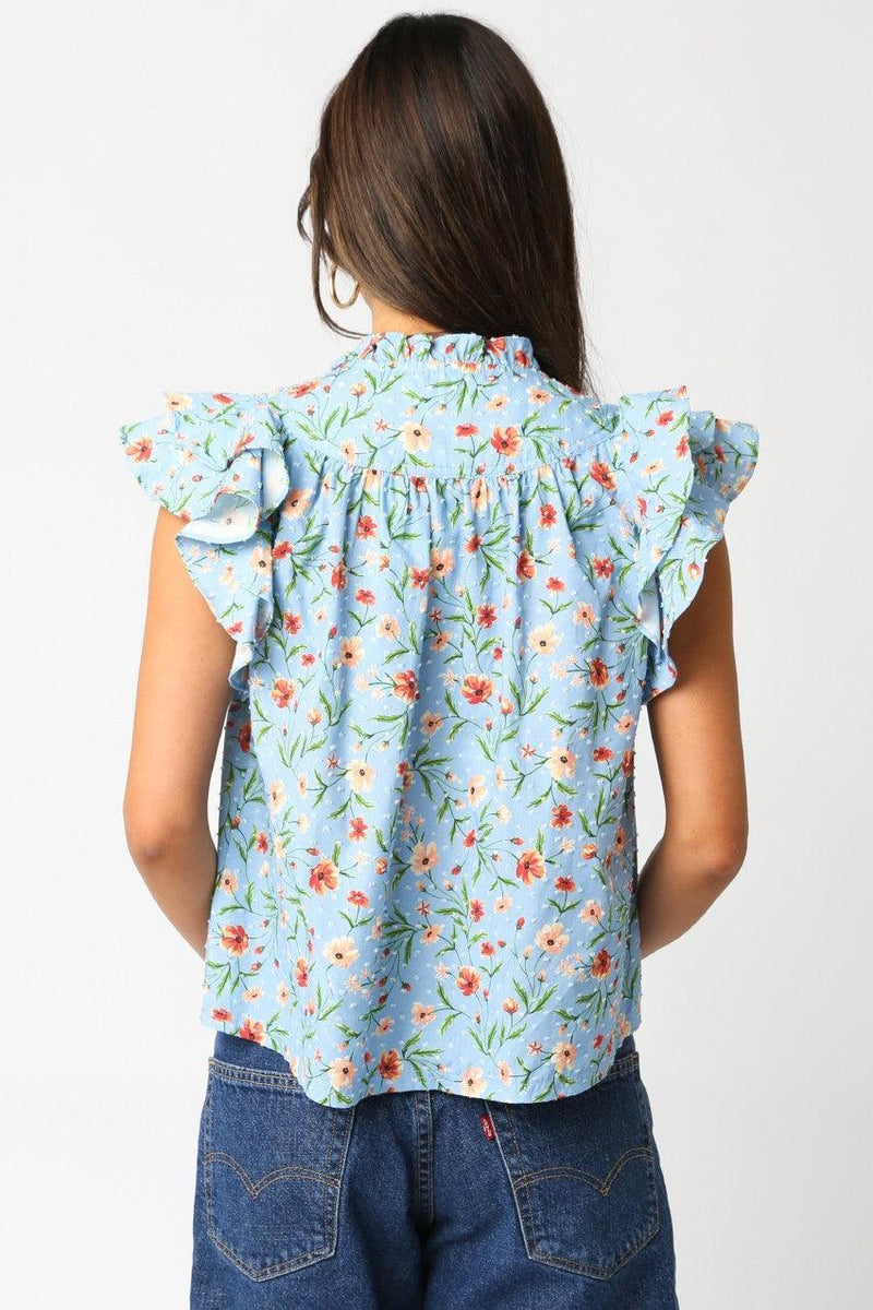 Joah Floral Shirt- Blue-Hand In Pocket